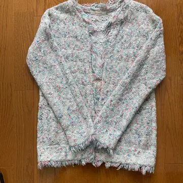 MACPHEE 멀티 컬러 프린지 가디건