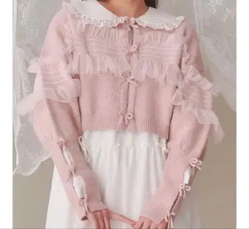 가격 인하 가능 [ merry Jenny ] 셔링 튤 니트 가디건