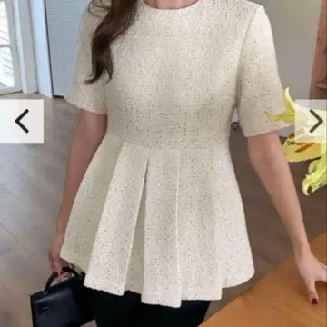 BIRTHDAY BASH 트위드 턱 페플럼 상의