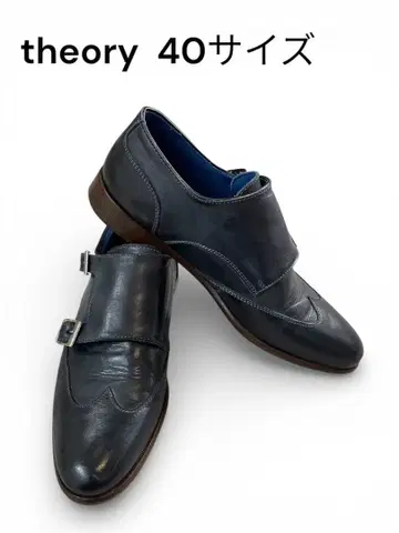 theory 더블 몽크 스트랩 슈즈 40 사이즈 네이비 25.5cm