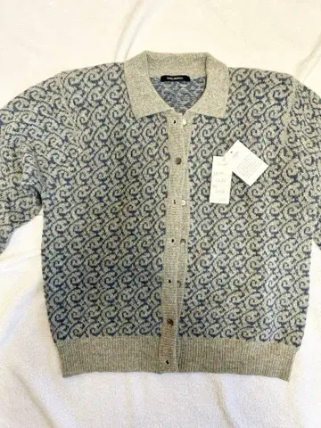 소용돌이 패턴 버튼 가디건 L 사이즈