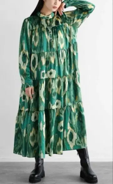 RADIATE 라디에이트 아트 페인트 티어드 원피스 야마다야