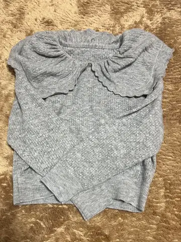 [ yukiemon ] 프릴 포함 그레이 긴팔 니트