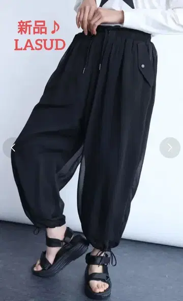 [택 포함 새상품] 라슈드 LASUD 블랙 시어 팬츠 야마다야