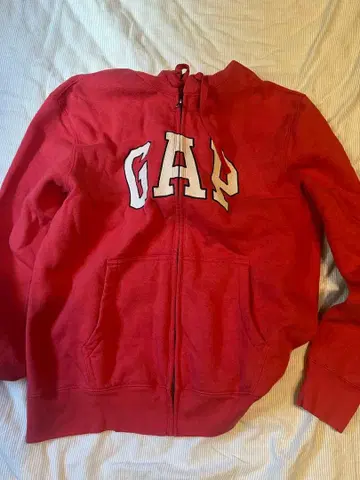 GAP 빨간색 풀 집업 후드티 L 사이즈