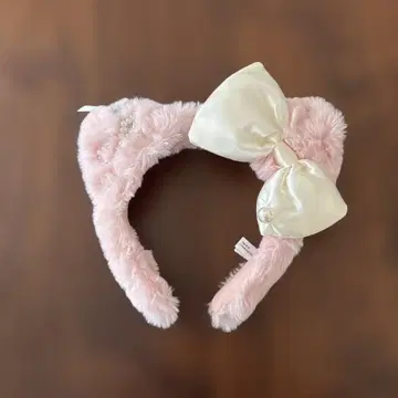 USJ 키티 핑크 퍼 머리띠 리본 포함