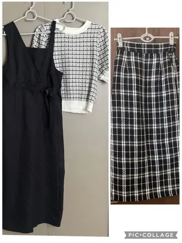 새상품 트위드 퍼프 슬리브 2way 스커트