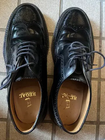 REGAL 블랙 가죽 드레스 슈즈 25cm