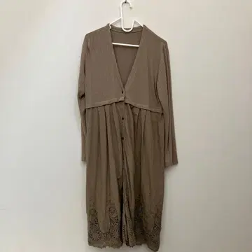 베이지 L 사이즈 가디건 프론트 오픈