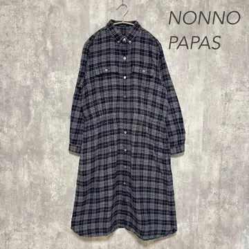 NONNO 파파스 체크 셔츠 원피스 38 논논