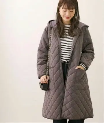 서니 라벨 퀼팅 자켓 후드 부착