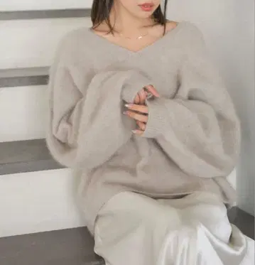 [ 새상품 택 포함 ] noble 퍼 니트 2WAY 퍼프 슬리브 니트