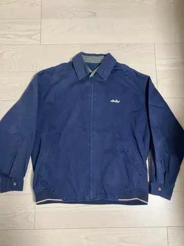 90s 엘레쎄 ellesse 드리즐러 자켓 네이비 옷깃 체크