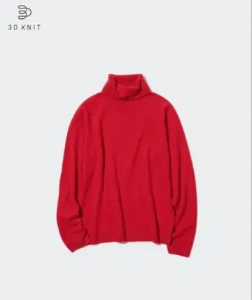 UNIQLO 레드 캐시미어 터틀넥 스웨터 M