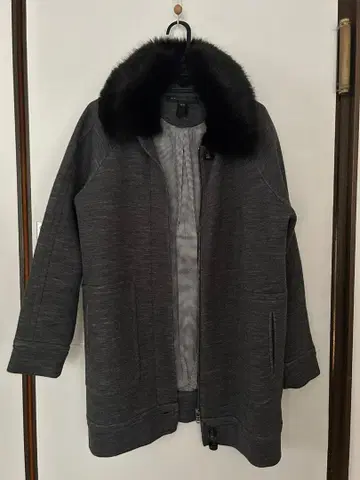 Marc by Marc Jacobs 퍼 달린 그레이 롱 코트