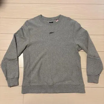 레어 wtw 그레이 코튼 맨투맨 자수 로고