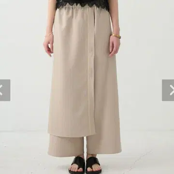 숲의 학교 에이프런 와이드 팬츠 베이지