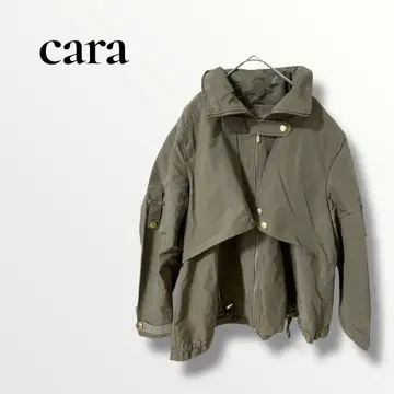 cara 카라 블루종 숏 자켓 카키 골드 버튼 F