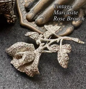 빈티지 영국 마카사이트 로즈 장미 브로치