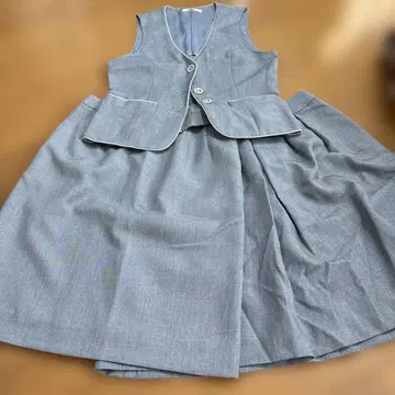 미사용 사무복 Le midi 그레이 베스트와 타이트 스커트 세트