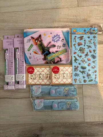 묶음 판매 문구 세트 주토피아, 토이 스토리, 엘사