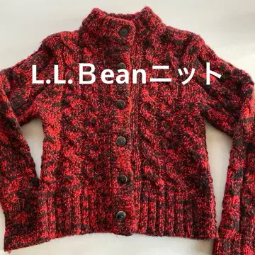 L.L.Bean 빨검 니트 가디건 S, 케이블 짜임 상의, 트위드풍