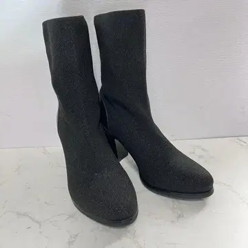 미사용급 enchanted 삭스 부츠 블랙 와이드 힐 스트레치 36