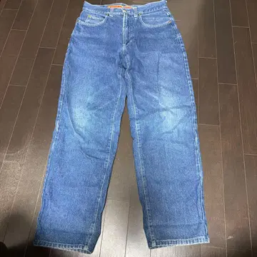 블루 데님 팬츠 와이드 핏