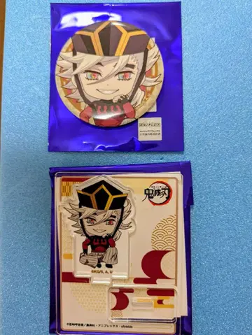 귀멸의 칼날 뻬탄무스메 도우마 아크릴 스탠드 캔뱃지 세트