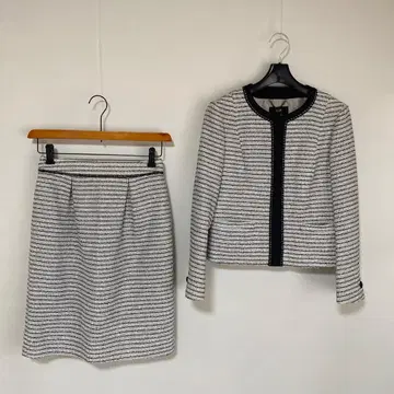 23구 노카라 수트 38 W66 그레이 라메 트위드 봄/가을 DMW