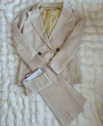 Livianaconti 베이지 더블 브레스트 비즈니스 정장 팬츠 포함