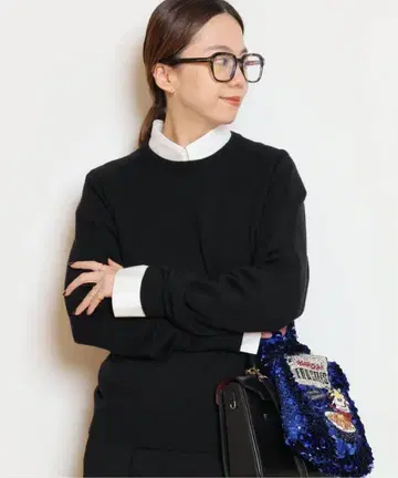 Deuxieme Classe WISH 크루넥 풀오버 블랙