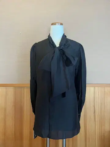 브라흐민 BRAHMIN 보타이 리본 블라우스 블랙