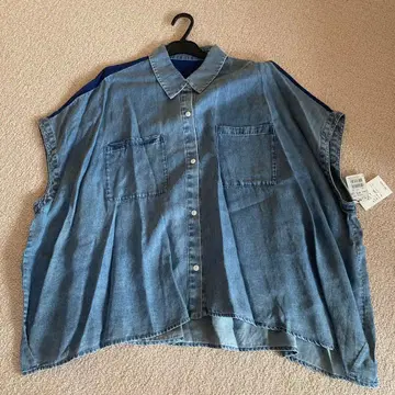 데님 블루 반팔 셔츠 9호