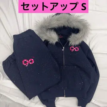 9090 girl 90 로고 글리터 퍼 셋업 S