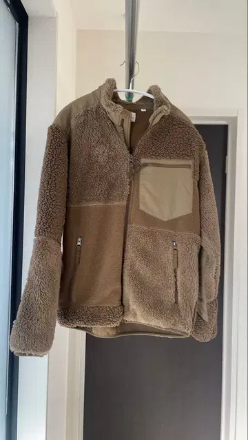 콤비네이션 플리스 자켓 XS 베이지