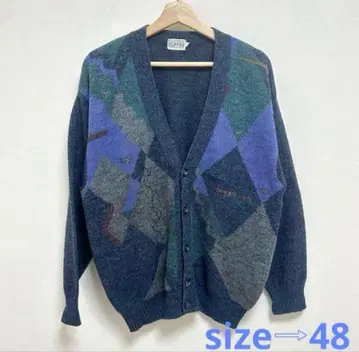 RUFFINI 남성용 가디건 모 65% 니트 자수