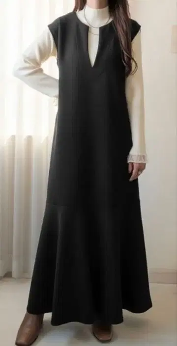 [ daaco x 클래식 엘프 콜라보 ] 블랙 롱 원피스