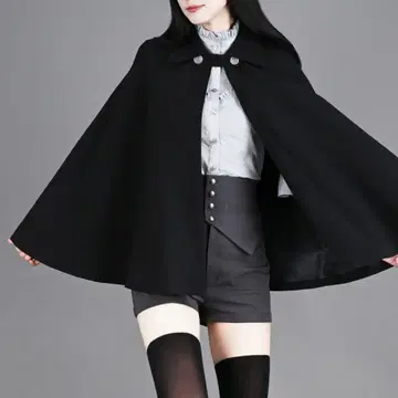 no.s project 스타일리시 케이프 블랙 외투