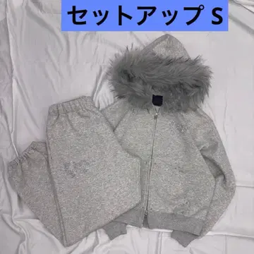 9090 girl 90 로고 글리터 퍼 집업 세트