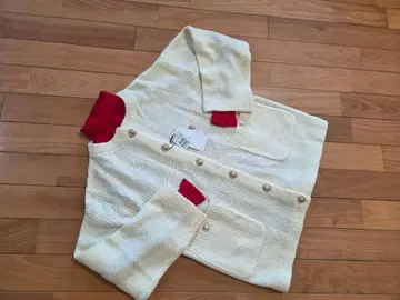 금 모란 아이보리 니트 가디건