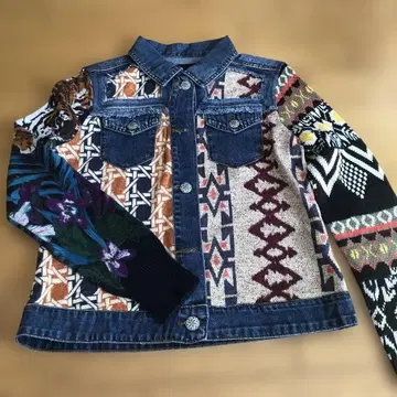 Desigual 패턴 데님 자켓 M