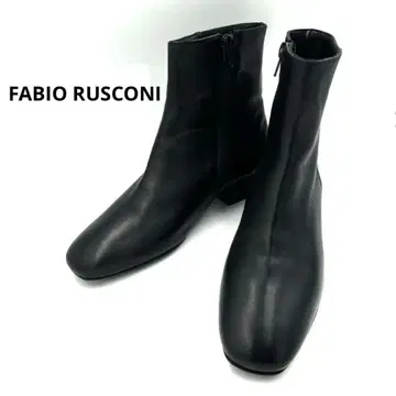 파비오 스코르니 23.5 가죽 블랙 사이드 지퍼 부츠