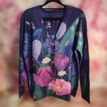 새상품 추가 OFF 꽃무늬 버튼 긴팔 니트 가디건 9205