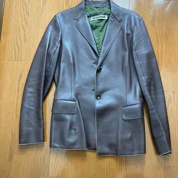 JIL SANDER 다크 브라운 가죽 자켓 34