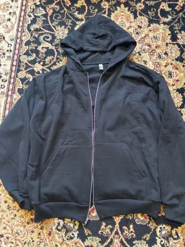 미사용 로스앤젤레스 어패럴 14oz 지퍼 후드티 블랙 XL