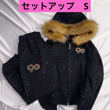 9090 girl 90 Logo Glitter 셋업 black