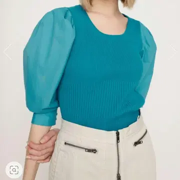 KNIT COMBI TUCK PUFF 상의