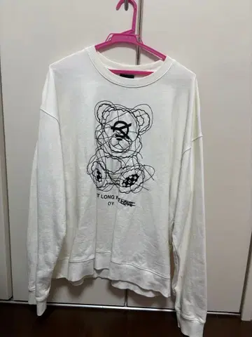 OY 화이트 후드티 곰 긴팔 화이트