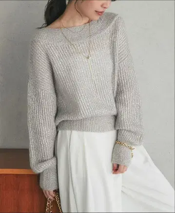 la boutique bonbon 키드 모헤어 라메 크롭 니트